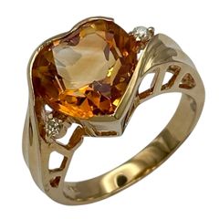 ゴールデンサファイア1.23ctダイヤモンド1.15ct k18リング - メルカリ