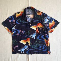 ◇美品◇梵殷 和柄シャツ 富士山 桜 鶴 オープンカラー 絹100％ - メルカリ