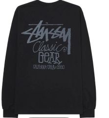 STUSSY ストライプリブ ブラックスタジャン L - メルカリ