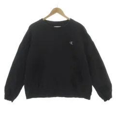 カルバンクライン CALVIN KLEIN Relaxed FITスウェット トレーナー オーバーサイズシルエット ロゴ刺繍 長袖 裏起毛 ブラック 黒 Lのサムネイル