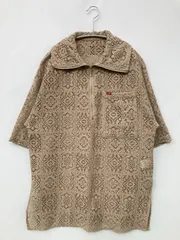 JaVa ジャバ ポロシャツ M ベージュ 無地 レース 半袖