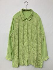 エンブロイダリーレースシャツ チュニック 8分袖 Lサイズ 服 上着 