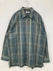 UNIQLO ユニクロ シャツ/ブラウス L グリーン チェック柄 長袖 レギュラーカラー