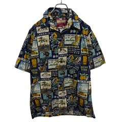 ✓【JAMS WORLD】ハワイ製 レーヨン アロハシャツ L アート柄 希少