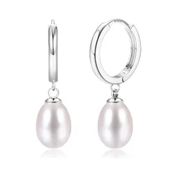 Diamday 可愛い フープピアス レディース 人気 金属アレルギー対応 シルバー925 揺れる ピアス リング ジルコニア パール ハート 貝殻 ドロップ ピアス 女性 アクセサリー (シルバー-パール) 0