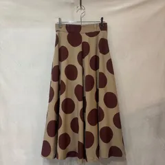 ATSURO TAYAMA ドット ジョーゼット フレア ロングスカート FREE ベージュ系 レディース USED 古着 ヴィンテージのサムネイル