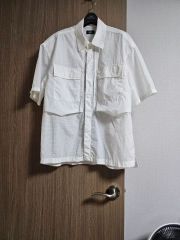 RAF SIMONS 23SS ビッグフィットデニムシャツ 半袖 ホワイト XS - メルカリ