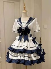 マリンアイドルセーラー ハイウエストティアードスカート セーラー半袖