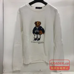 02w24732 ポロ・ラルフローレン POLO RALPH LAUREN  裏起毛 ポロベアスウェット  ホワイト M  フィリピン製 メンズ  スウェット  コットン  【中古品】