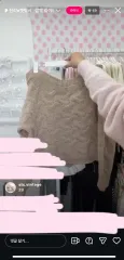 ベージュ ケーブル編み オフショルダー ニット トップス ラテギャル 姉ギャル sctヴィンテージ JINLI VINTAGE