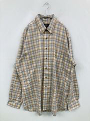 ポルトガル製 patagoniaチェックシャツ L ベージュxブルー パタゴニア