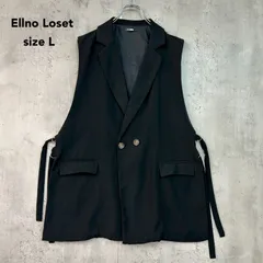 Ellno Loset エルノロゼット L ブラック サイドDカンベルトダブルジレ EL207014BW ベスト テーラード ジャケット ノースリーブ 綺麗め モード カジュアル レイヤード 重ね着 人気 定番 トップス ★ ■■のサムネイル