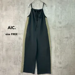 AIC. エーアイシー Fサイズ サロペット オールインワン つなぎ オーバーオール 配色 サイドライン グレー ワイドシルエット ストレッチ 伸縮性あり ポリエステル ポリウレタン 品番 AIIZI0423001 肩紐調整可能 ドロスト ★ ■◆のサムネイル