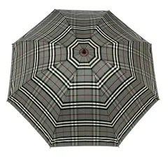 Burberry LONDON(バーバリーロンドン) 折りたたみ傘美品  - ダークグレー×白×マルチ チェック柄のサムネイル