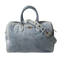 COACH ローアン ラージ サッチェルバッグ•ラブド デニム チャーム付き