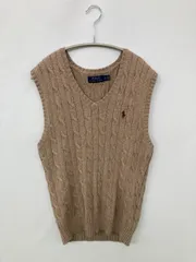 Polo Ralph Lauren ポロラルフローレン ベスト XS ベージュ 無地 ワンポイント 刺繍