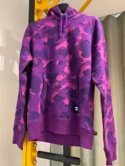 (1+出品)A BATHING APE パープルカモファー フーディー サイズ XL ほぼ新品