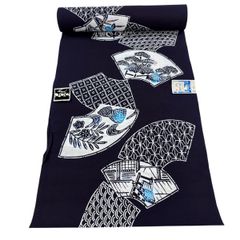 新品未使用品】浴衣 反物 キングサイズ 将棋 紺色 駒 着物 - メルカリ