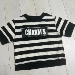 チャームス CHARM'S ストライプ 半袖 クロップドTシャツのサムネイル