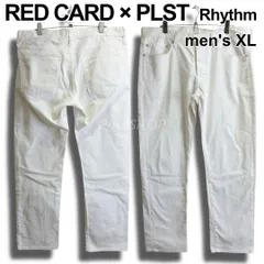 RED CARD × PLST　レッドカード　Rhythm P56879　W34（約93cm　W37相当）　スリムテーパード デニムパンツ　ストレッチ　ホワイト / 白　リズム　ビッグサイズ★　日本製　ジーンズ　メンズ