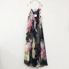 LANVIN ランバン ロングワンピース ドレス 花柄 シフォン シルク ブラック フランス製 レディース 36 a00529のサムネイル