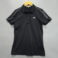 極美品】8ヤーズ 半袖ポロシャツ レディース M ブラック RIBSEPA