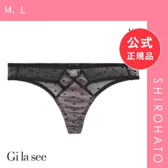 【メール便】【新品】ギャラシー 美乳ブラ サテン×ポルカドット フレンチシック Tバック ショーツ ML 総レース タンガ ソング レディース(M、L)のサムネイル