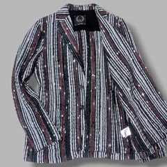 T-JACKET ティージャケット イタリア製 ストライプ ニット テーラードジャケット Mのサムネイル