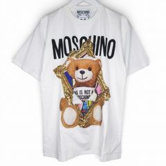 週末セール 新品タグ付 モスキーノ ドット絵テディベアTシャツ 白 S(L 