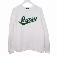 STUSSY モックネック スウェット 1980ロゴ ホワイト Mサイズ - メルカリ
