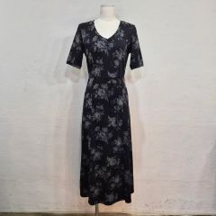 新品タグ付 ローラアシュレイ ロングドレス黒 ポリエステル USA6 B3993 