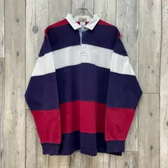 OLD L.L.BEAN 90s エルエルビーン 肉厚 厚地 ボーダー 長袖 ポロシャツ メンズ L サイズ