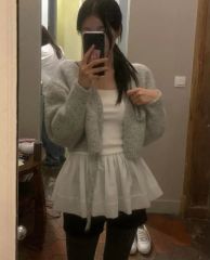 poppy あさぎーにょ TULLE DOCKING HOODIE（GRAY） - メルカリ