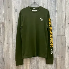 Abercrombie & Fitch A&F アバクロンビーアンドフィッチ グリーン 緑 MUSCLE マッスル規格 ワッペン ロンT 長袖 Tシャツ メンズ M サイズ
