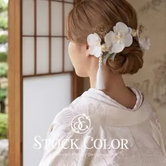 成人式 振袖 髪飾り 胡蝶蘭 白 かすみ草 金箔 水引 タッセル 卒業式 袴 白無垢 打掛 和装 和モダン 結婚式 ウェディング 前撮り ヘアアクセサリー ヘアパーツ