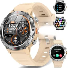 スマートウォッチ【2026新登場 軍用規格】Bluetooth通話 LINE/メッセージ通知 IP68防水 100+種類運動モード GPS連携 腕時計 歩数計 長持ちバッテリー 300+文字盤 音楽制御 遠隔撮影 腕上げ点灯 アラーム 天気予 5d24c4aa