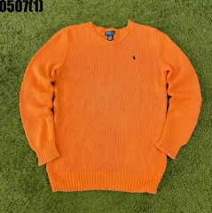 ポロ ラルフローレン オレンジ Vネック ニット XL 18-20 実寸 90-95