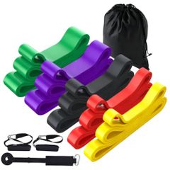 Resistance Bands, Power Bands, Strength Training Bands, Stretch Bands, Pull-up Assist Bands, Unisex, for Home Workouts, Fitness, Yoga, with Handles & Storage Bag (Shipping not available to Okinawa and remote islands) dda3f256