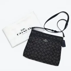 COACH コーチ シグネチャーキャンバス ショルダーバッグ サコッシュ グレー 総柄 斜め掛け レディース 正規品 真贋鑑定済み