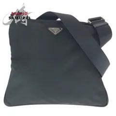 美品 PRADA プラダ テスート 三角ロゴプレート ブラック 黒 シルバー金具 ナイロン/レザー ショルダーバッグ メッセンジャーバッグ 600673【中古】