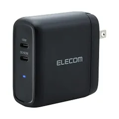 エレコム USB コンセント 充電器 USB PD認証 合計68W Type-C×1 スイングプラグ ホワイト MPA-ACCP24BK