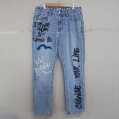Desigual デシグアル 手書き風 ハート柄 個性派デニム - メルカリ