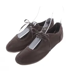 ザラ ZARA バレリーナシューズ フラットシューズ 36 23cm 23.5cm 茶色 ブラウン レースアップ 無地 /RI ■OS