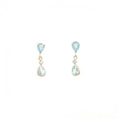 K18✨ブルートパーズ•アクアマリン•ホワイトトパーズピアス 極美品 K18✨ブルートパーズ•アクアマリン•ホワイトトパーズピアス 極美品