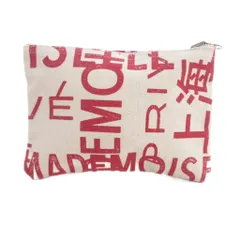 シャネル CHANEL マドモアゼルプリヴェ展 上海 ポーチ 赤 レッド 白 ホワイト 文字プリント/HW