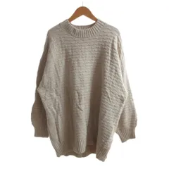 ローリーズファーム LOWRYS FARM 美品 ニット セーター F ベージュ 長袖 ラウンドネック 立体編み /SJ