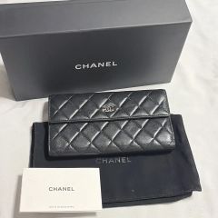 限定品☆CHANEL SO BLACK ソーブラック 三つ折り財布 ラムスキン 