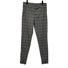 【中古】　ZARA　スラックス　イージーパンツ　ボトムス　チェック　ウエストゴム　ストレッチ　マニッシュ　古着　/2131