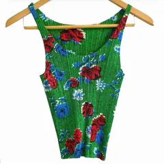 PLEATS PLEASE プリーツプリーズ issey miyake イッセイミヤケ  花柄 プリーツ ノースリーブ タンクトップ　  PP72-JK534 サイズ 4のサムネイル