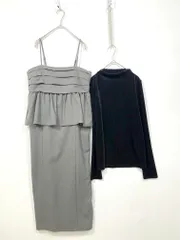 美品 any SiS エニィスィス 貴島明日香さんコラボ インナーセット ドッキングビスチェ ワンピース size2/3/グレー ■■◎レディース